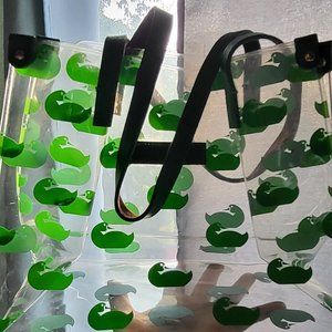 Clear Green Duck Tote Bag